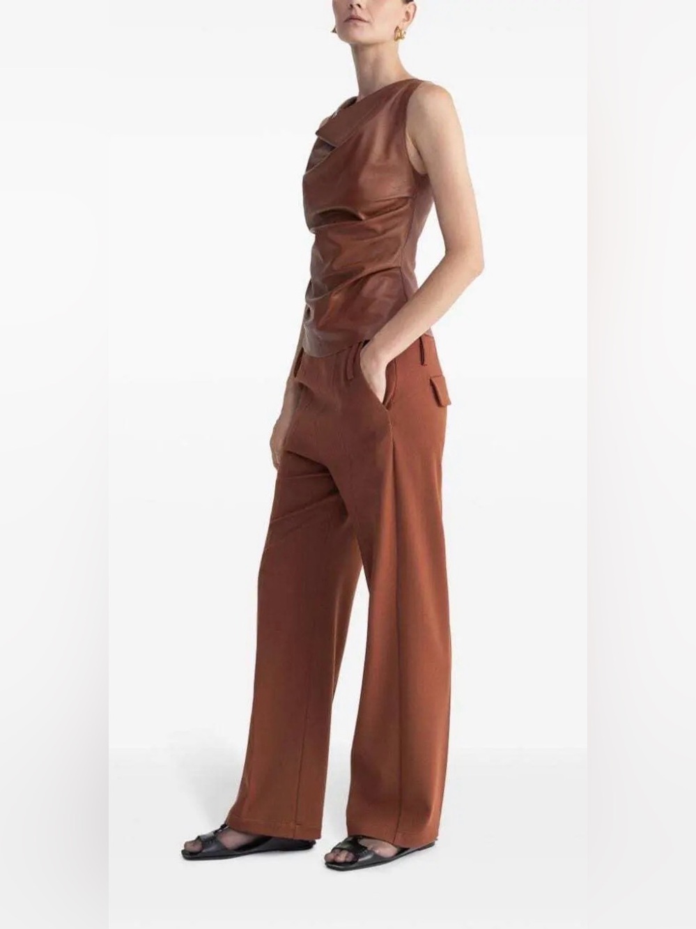 AERON Maize Women's Boot Cut wide leg suiting Pants in Rust size 38. $849